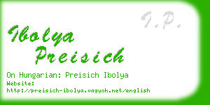 ibolya preisich business card